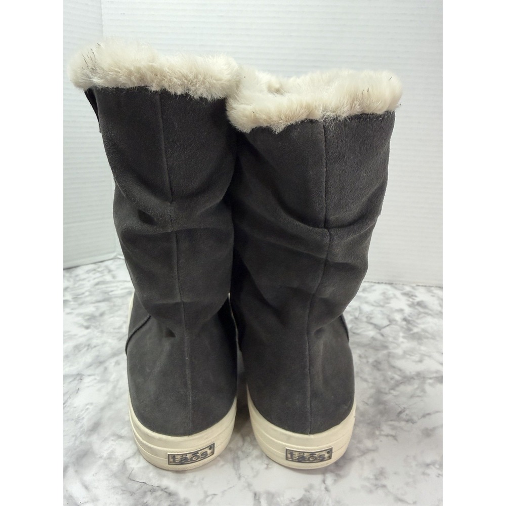 Taos Cozy Chic Soft Faux Fur Size Women's 9.5 Dark Gray Suede Slouchy Boots - Picture 8 of 14